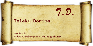 Teleky Dorina névjegykártya